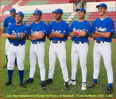 Les 5 toulousains aux Ch.ats du Monde 2003  Cuba. F.Roug, S.Dumont, J.Boutagra, A.Alran et Y.Delpech