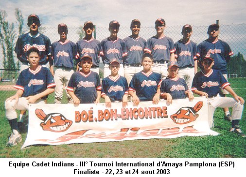 L'équipe des cadets Indians à Pampelune