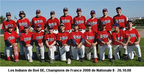 Les séniors Indians, Champions de France de Nationale II 2008