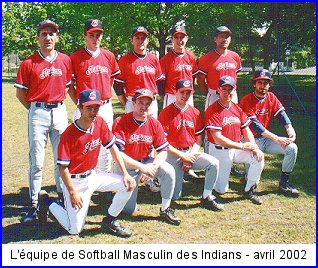 Softball Masculin - saison 2002